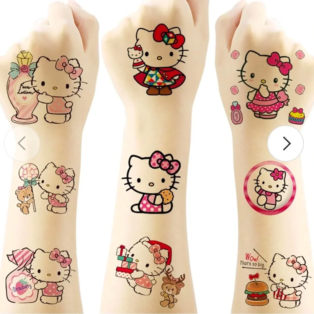 HELLO KITTY Tattoos Kawaii Coquette Girls Gift Pack Temporary Waterproof Tats 🎀